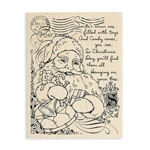 Stampendous Wood Stamp Santa Collage R213 Post Card Craft Scrapbook Christmas NW